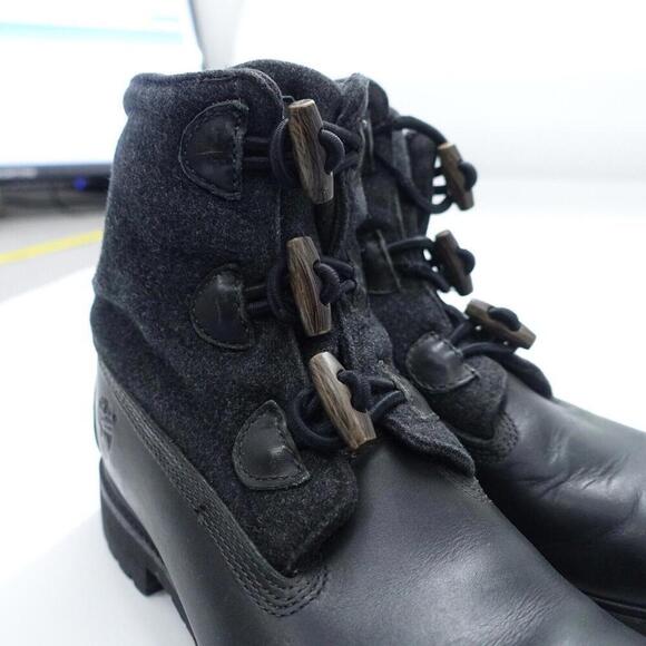 Timberland Roll Top Boots Men's US 8M Black Leather Lace Up Round Toe Waterproof - Picture 7 of 9
